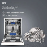 IFB 14 Place Settings with DeepClean Technology Freestanding Dishwasher (Neptune FX14, White)