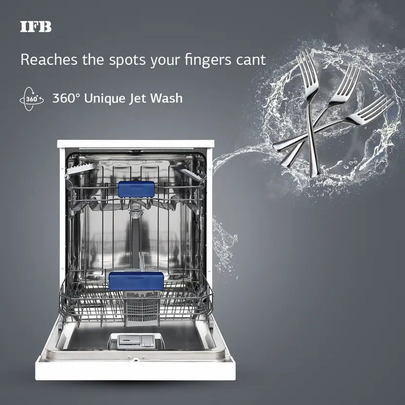 IFB 14 Place Settings with DeepClean Technology Freestanding Dishwasher (Neptune FX14, White)