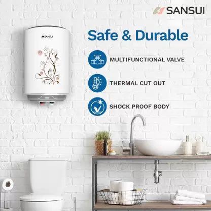 Sansui 15 L Storage Water Geyser (AquaZen-15L, White)