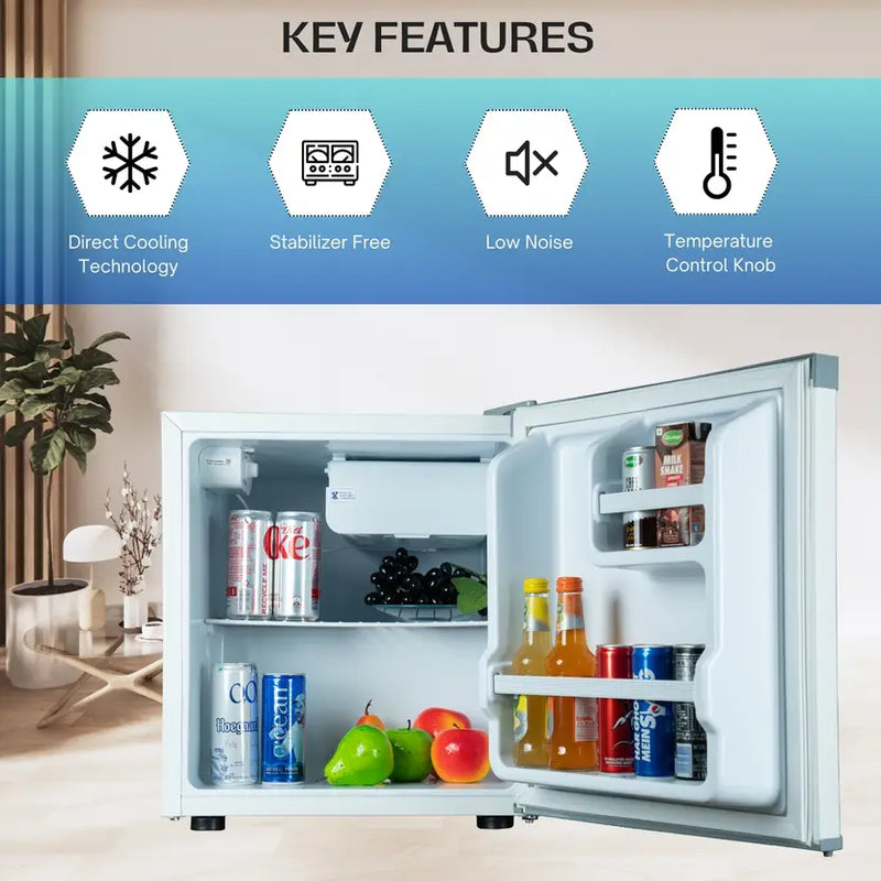 Rockwell 45 L Direct Cool Single Door 2 Star Refrigerator (White, MB49WH)