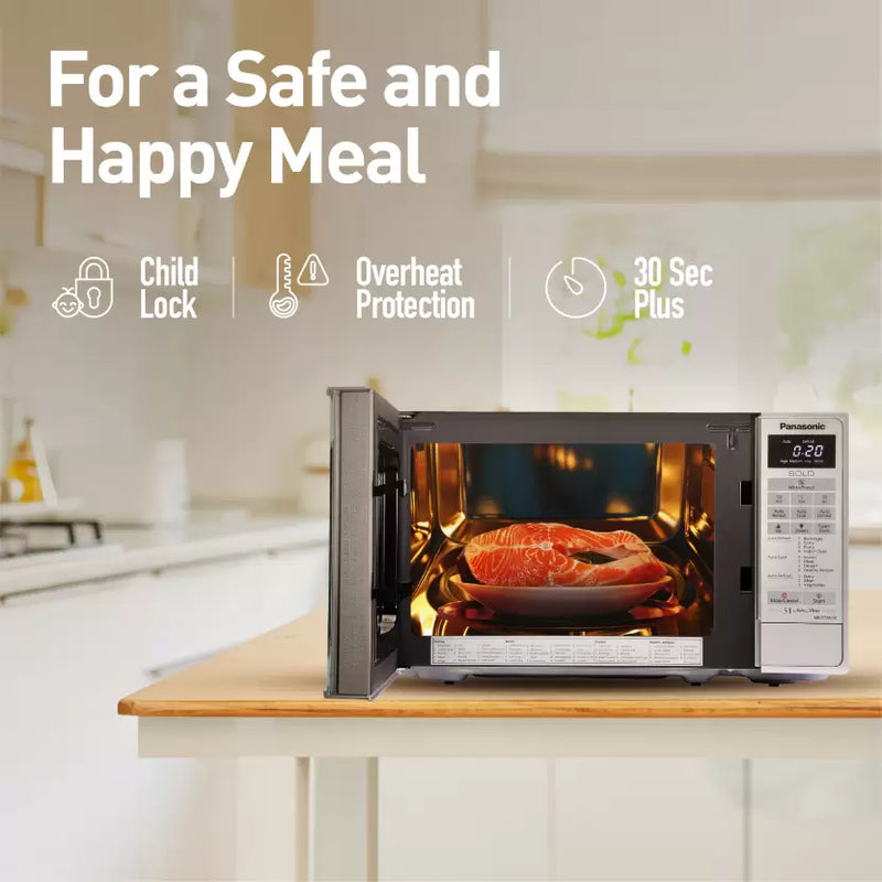 Panasonic 20 L Stainless steel cavity Solo Microwave Oven (NN-ST26JMFDG, Silver)