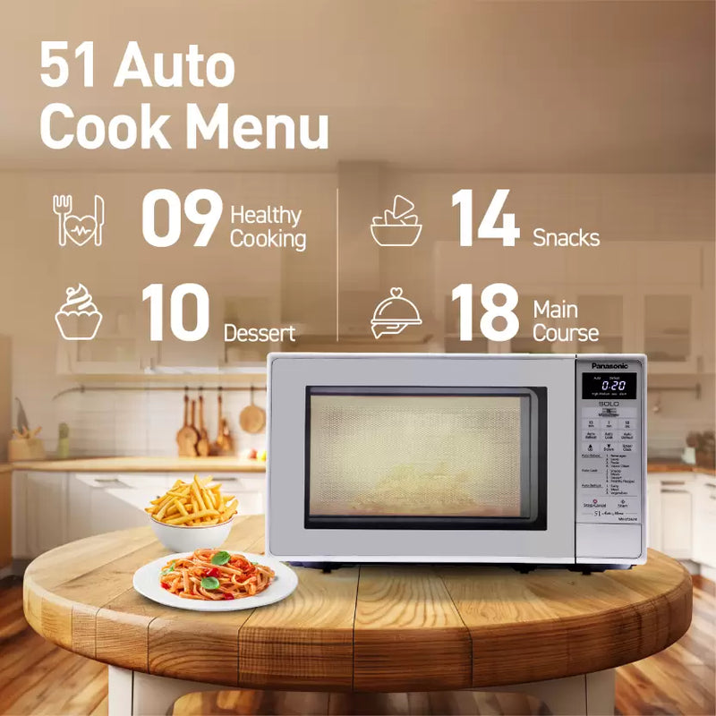 Panasonic 20 L Stainless steel cavity Solo Microwave Oven (NN-ST26JMFDG, Silver)