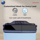 Lloyd 12 kg Semi Automatic Top Load Washing Machine White, Black (GLWS125EPHIB)