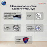 Lloyd 12 kg Semi Automatic Top Load Washing Machine White, Black (GLWS125EPHIB)