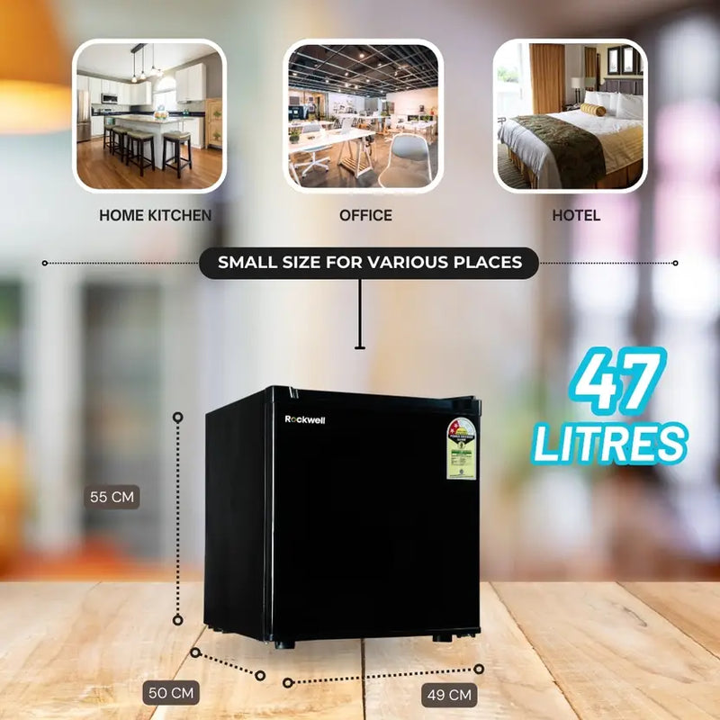 Rockwell 45 L Direct Cool Single Door 2 Star Refrigerator (Black, MB49BL)