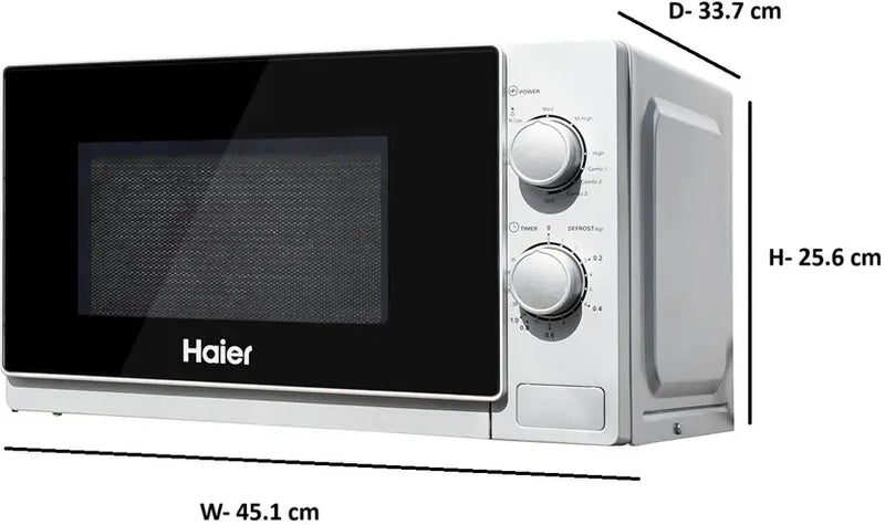Haier 20L Grill Microwave Oven (HIL2002GSPB, Quartz Heater, Combination cooking, Curveceous Glass, Steam Clean)