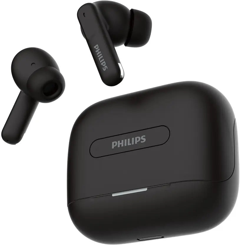 PHILIPS TAT1050BK Earbuds with ANC/ENC, 50H Playtime, 13mm Drivers, IPX5 Proof, BT v5.3 Bluetooth