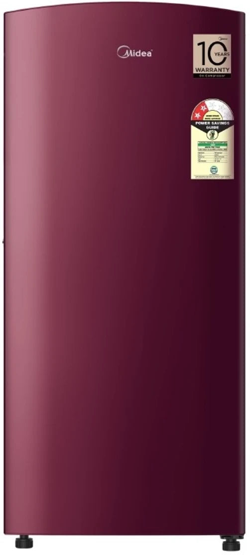 Midea, 190 L, Direct Cool Refrigerator , 1 Star, (Solid Plain)Wine, MRD190D2XPAW