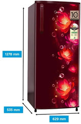 Midea 215 L Direct Cool Single Door 2 Star Refrigerator  (WINE C FLOWER, MRD215D2HPCW)
