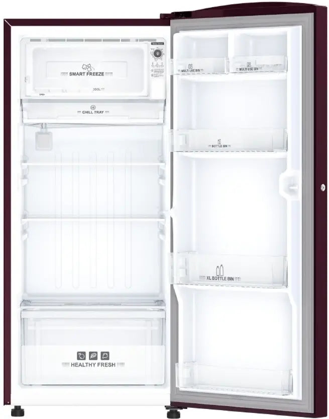 Midea 215 L Direct Cool Single Door 2 Star Refrigerator  (WINE C FLOWER, MRD215D2HPCW)