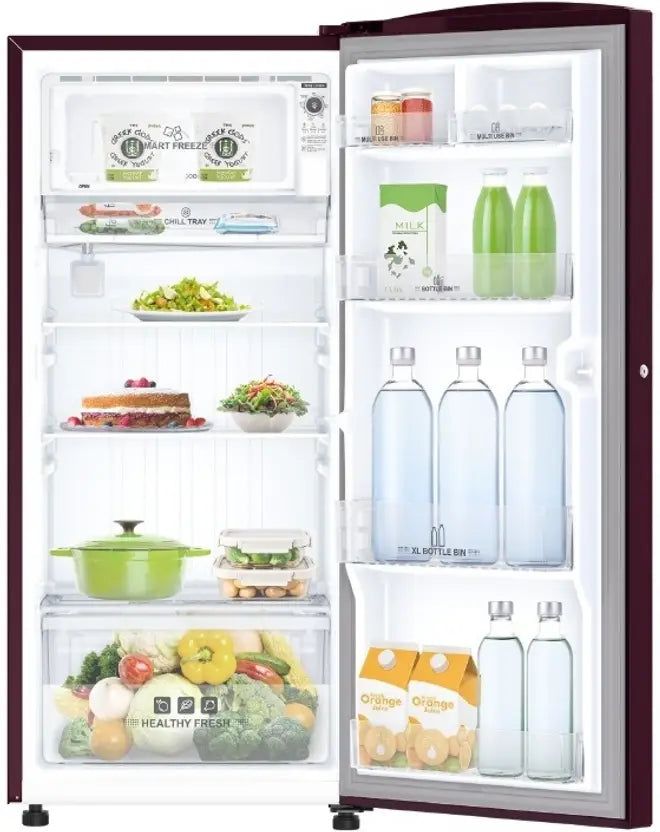 Midea 215 L Direct Cool Single Door 2 Star Refrigerator  (WINE C FLOWER, MRD215D2HPCW)