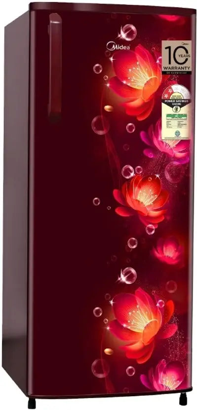 Midea 215 L Direct Cool Single Door 2 Star Refrigerator  (WINE C FLOWER, MRD215D2HPCW)
