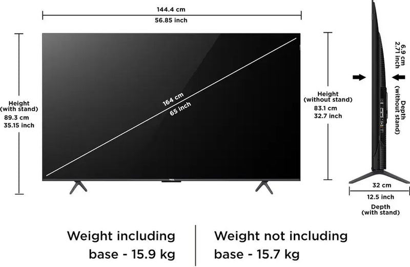 TCL P7K 164 cm (65 inch) QLED Ultra HD (4K) Smart Google TV (65P7K)
