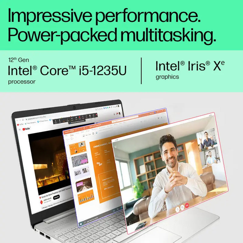HP Intel Core i5 12th Gen 1235U - (16 GB/512 GB SSD/Windows 11 Home) 15s-fq5330TU|15-fd0111TU Thin and Light Laptop  (15.6 inch, Silver, 1.69 Kg, With MS Office)