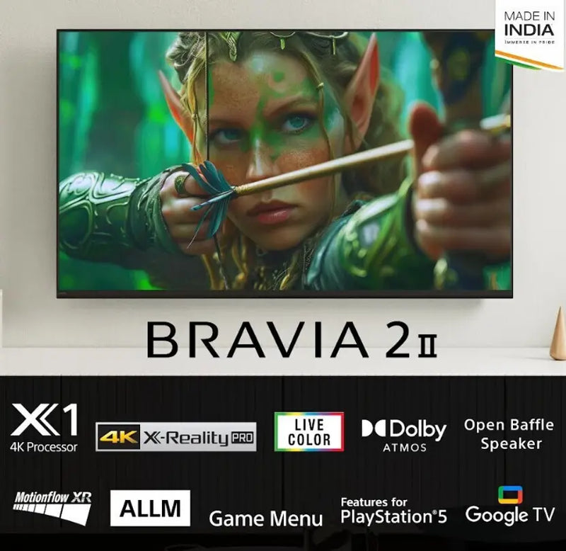 Sony 164 cm (65 inches) BRAVIA 2 4K Ultra HD Smart LED Google TV K-65S25M2 (Black)