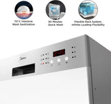 Midea WQP8-3802D Free Standing 8 Place Settings Intensive Kadhai Cleaning| No Pre-rinse Required Dishwasher