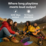 PHILIPS TAS2400BK 32W Speaker with Stereo, 2400mAh Battery, BT v5.3, IPX4 Proof, TF/USB 32 W Bluetooth Speaker (Black, 2.0 Channel)