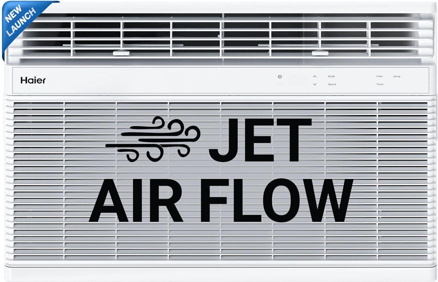 Haier 2025 Model 1.5 Ton 3 Star Window Air Flow, Anti Bacterial Filter, 54 High Ambient Performance, Dynamic Cooling, Top Flow AC(HWU18TF-EW3BE- FS, White)