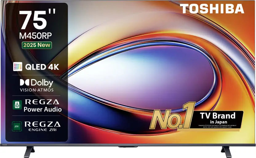 TOSHIBA 75M450RP 190 cm (75 inch) QLED Ultra HD (4K) Smart VIDAA TV 2025 Edition  (75M450RP)