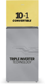 Haier 328 L, 3 Star, Convertible 10-in-1, Triple Inverter & Fan Motor Technology, Frost Free Double Door Refrigerator (HRF-3783YGG-P, Yellow Grey Glass)