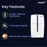 Livpure Stealth Under The Counter Water Purifier, RO+UV 6 Stage Purification Technology, 7L Storage Tank, Sleek And Compact Design