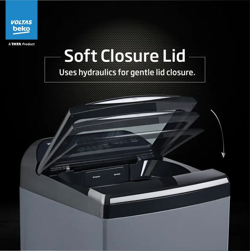 Voltas Beko 11 kg Fully Automatic Top Load Washing Machine with In-built Heater Black, Grey (WTL1106UEAH / OBS3060)