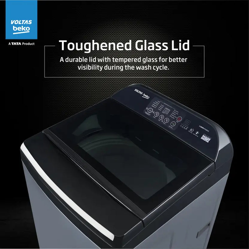 Voltas Beko 11 kg Fully Automatic Top Load Washing Machine with In-built Heater Black, Grey (WTL1106UEAH / OBS3060)