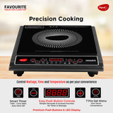 Pigeon 1800 W Induction Cooktop Push Button (Black, Favourite)