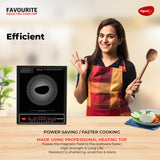 Pigeon 1800 W Induction Cooktop Push Button (Black, Favourite)