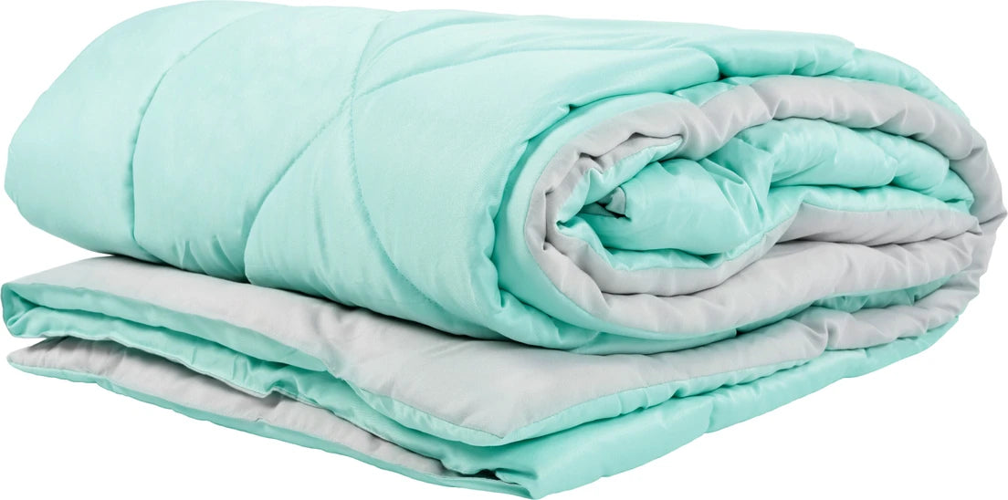Livpure Smart Solid Double Quilt for Heavy Winter (Microfiber, Monsoon Coral Blue & Grey)|90X100 Inches LSH-CFT-CFC211