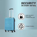 Aristocrat Small Cabin Suitcase (55 Cm) 4 Wheels - Airstop 53 - Hardbody Trolley Bag - Teal