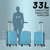 Aristocrat Small Cabin Suitcase (55 Cm) 4 Wheels - Airstop 53 - Hardbody Trolley Bag - Teal