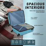 Aristocrat Small Cabin Suitcase (55 Cm) 4 Wheels - Airstop 53 - Hardbody Trolley Bag - Teal