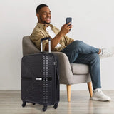 Safari Hard Body Set Of 2 Luggage 4 Wheels - Eclipse Set 4W - Black, Silver