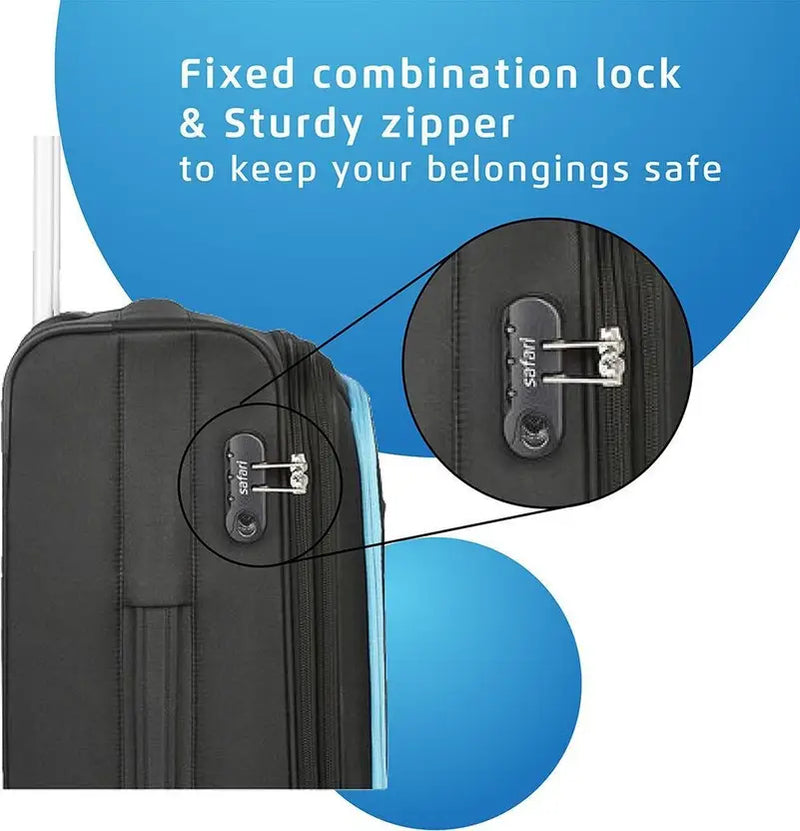 Safari Small Cabin Suitcase (57 Cm) 4 Wheels - Star 55 4W - Black