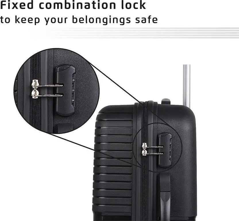 Safari Hard Body Set Of 2 Luggage 4 Wheels - Eclipse Set 4W - Black, Silver