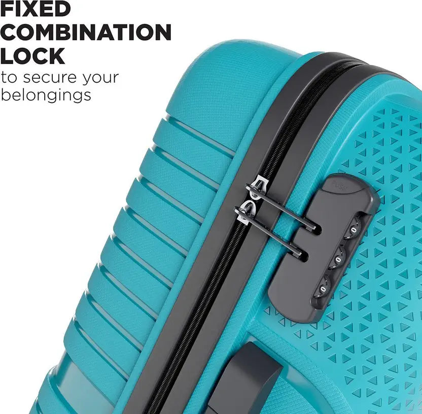 Safari Hard Body Set Of 3 Luggage 4 Wheels - Magnum Zeno 3P Set 4W - Teal