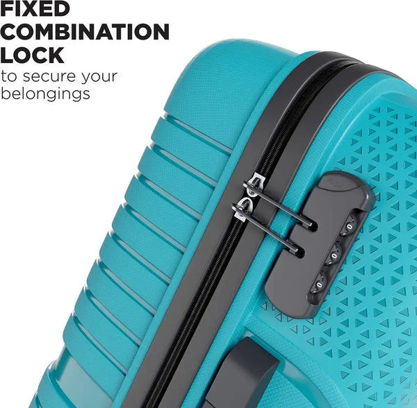 Safari Hard Body Set Of 3 Luggage 4 Wheels - Magnum Zeno 3P Set 4W - Teal