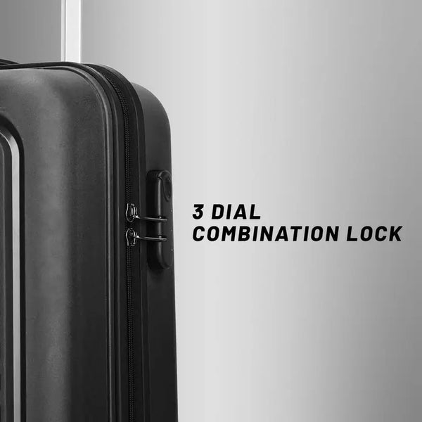 Alfa By Vip Small Cabin Suitcase (55 Cm) 4 Wheels - Rhino - 55 Hardbody Trolley Bag - Black