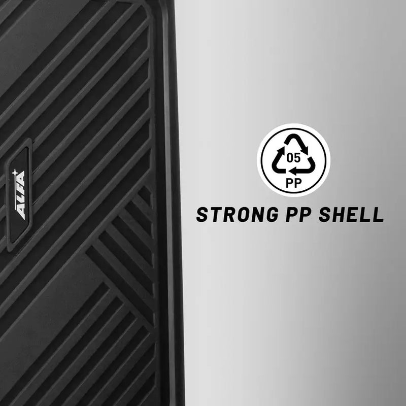 Alfa By Vip Small Cabin Suitcase (55 Cm) 4 Wheels - Rhino - 55 Hardbody Trolley Bag - Black