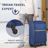 Aristocrat Large Check-In Suitcase (79 Cm) 4 Wheels - 79 - Softbody Trolley Bag - Blue