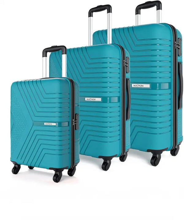 Safari Hard Body Set Of 3 Luggage 4 Wheels - Magnum Zeno 3P Set 4W - Teal