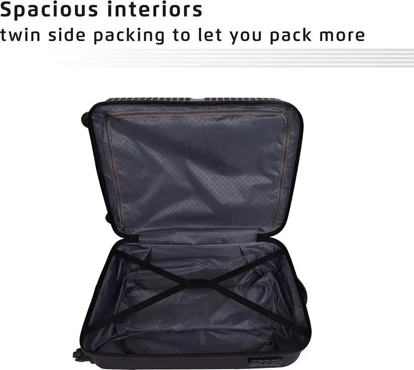 Safari Small Cabin Suitcase (55 Cm) 4 Wheels - Eclipse 55 - Black, Silver