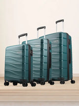Aristocrat Hard Body Set Of 3 Luggage 8 Wheels - 3P Set (Cabin+Medium+Large) - Trolley Bag - Blue