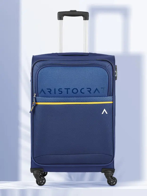 Aristocrat Large Check-In Suitcase (79 Cm) 4 Wheels - 79 - Softbody Trolley Bag - Blue