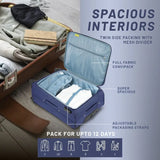 Aristocrat Large Check-In Suitcase (79 Cm) 4 Wheels - 79 - Softbody Trolley Bag - Blue