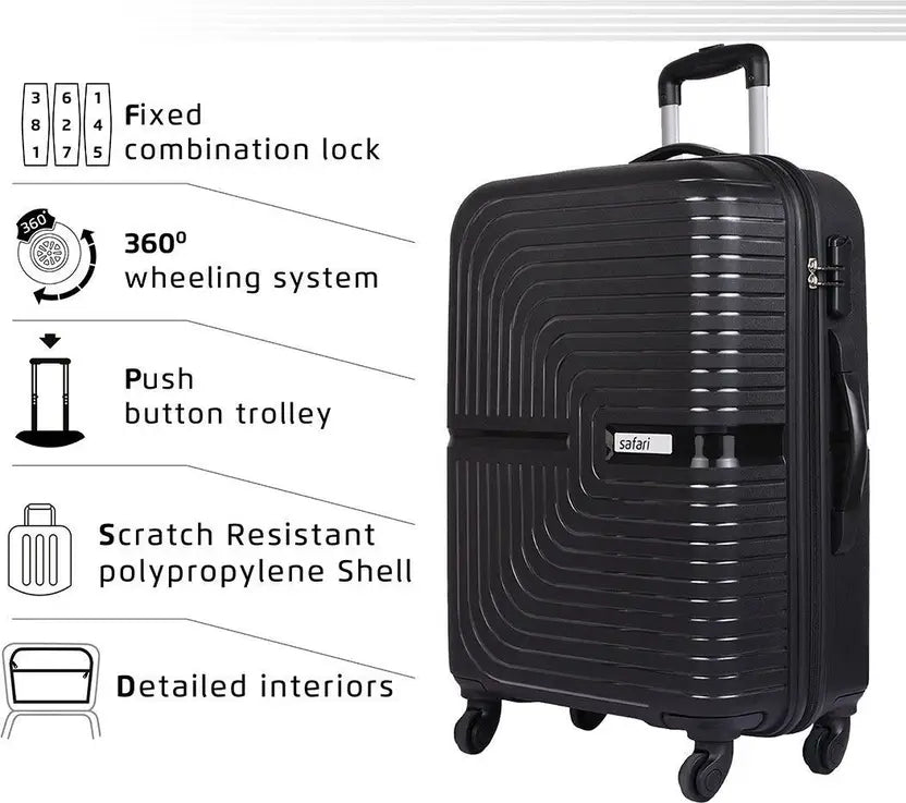 Safari Eclipse 75 Large Check-In Suitcase – 4-Wheel Durable Travel