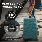 Aristocrat Hard Body Set Of 3 Luggage 8 Wheels - 3P Set (Cabin+Medium+Large) - Trolley Bag - Blue