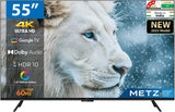 Metz Frameless 138 cm (55 inch) Ultra HD (4K) LED Smart Google TV with 30W Sound Output, Dolby Audio, HDR 10, HLG, Micro Border Design, 32GB Storage, Eye Care Technology (55G425E)