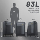 Aristocrat Large Check-In Suitcase (79 Cm) 4 Wheels - Airplus 79 - Softbody Trolley Bag - Black